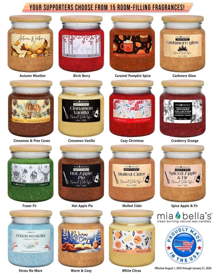 2025 Fall Winter Candle Fundraising Fragrances